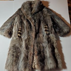Vintage Raccoon Fur Coat See Measurements